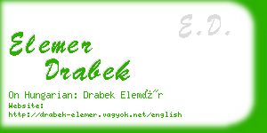 elemer drabek business card